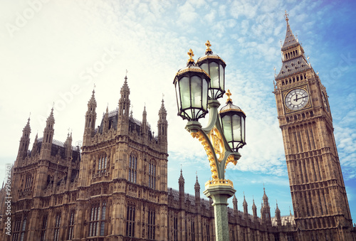 Plakat Big Ben i izby parlamentu w Londynie