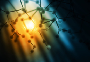 Wall Mural - Abstract Molecules background .
