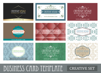 Poster - Set of creative vintage abstract business card template.