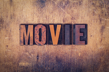 Wall Mural - Movie Concept Wooden Letterpress Type