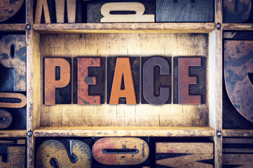 Canvas Print - Peace Concept Letterpress Type