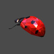 Ladybug low poly design. Triangle vector illustration.