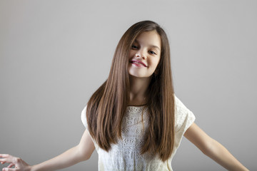 Portrait of a charming brunette little girl