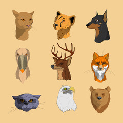  Set with animal head icons.
