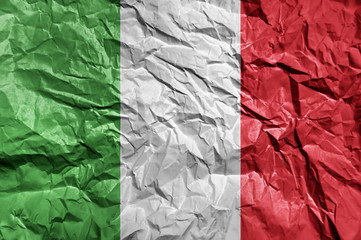 Wall Mural - Italy flag painted on crumpled paper background