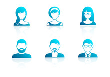 Blue Modern Men And Women Icons