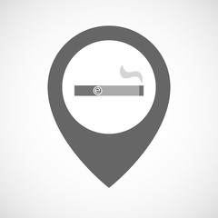 Poster - Isolated map marker with an electronic cigarette