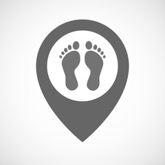 Sticker - Isolated map marker with two footprints