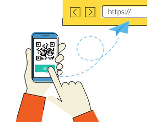 Wall Mural - qr code scanning
