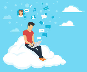 Wall Mural - man with laptop