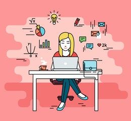Wall Mural - woman with laptop