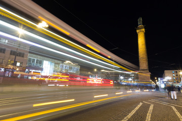 Wall Mural - darmstadt germany traffic lights at night