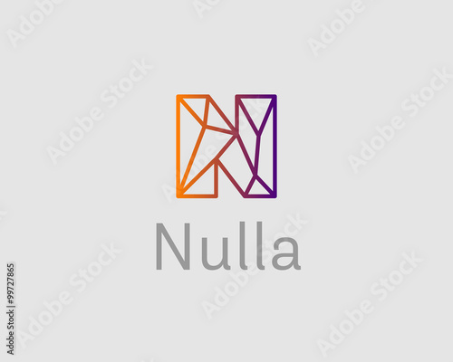 Abstract Trend Letter N Logo Design Template Colorful Structure