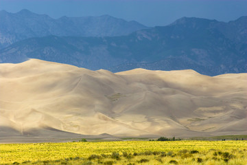 Wall Mural - Thunderstorm over sand dunes