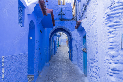 モロッコの青い街 シャウエン Uliczki Obrazy Na Plotnie