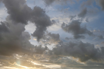 Wall Mural - cloud on sunset dramatic sky, image climate weather background