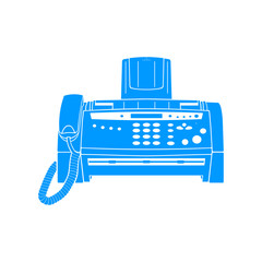 Fax machine. Flat design style.