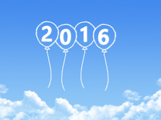 Sticker - Happy New Year 2016 cloud shape