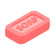 © juliars - Pink bar of soap 3d isometric icon