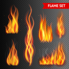 Wall Mural - Fire on transparent background