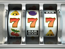 Slot Machine With Jackpot. Casino Concept.