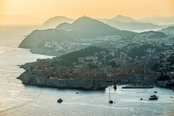 Canvas Print - Aerial view on Dubrovnik city in Croatia