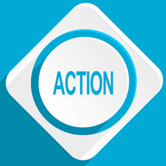 Aufkleber - action blue flat design modern icon for web and mobile app