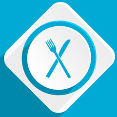 Poster - restaurant blue flat design modern icon for web and mobile app