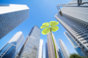 Canvas Print - Skyscraper and clover