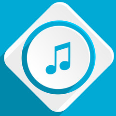 Canvas Print - music blue flat design modern icon for web and mobile app