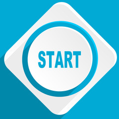 Aufkleber - start blue flat design modern icon for web and mobile app