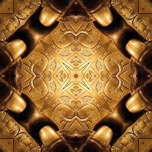 Golden Ornament - Kaleidoscopic Wallpaper Tiles