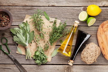 Wall Mural - Fresh garden herbs and condiments