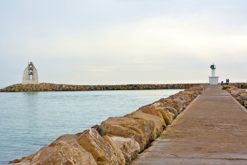 Canvas Print - Digue du port de la grande motte