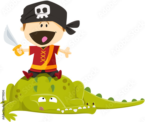Plakat pirat i krokodyl