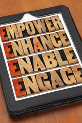 Canvas Print - empower, enhance, enable and engage