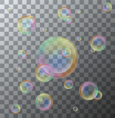Wall Mural - vector modern soap bubbles on background
