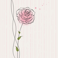 Poster - greeting card with a rose