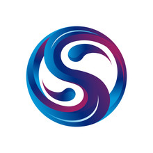 Yin Yang Water Wave Whirlpool Logo Template