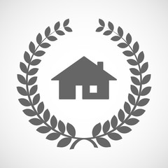 Poster - Isolated laurel wreath icon with a house