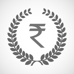 Poster - Isolated laurel wreath icon with a rupee sign