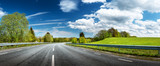 Fototapeta  - Road panorama on sunny spring day