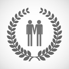 Poster - Isolated laurel wreath icon with a gay couple pictogram