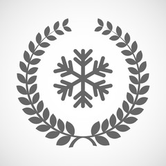 Wall Mural - Isolated laurel wreath icon with a snow flake