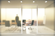 Meeting Room With Frosted Glass Walls
