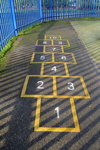 Famous Children's Game Hopscotch At Playground