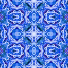 Blue Kaleidoscope Pattern. Abstract Background Ideal For Wallpaper Pattern And Other Work.