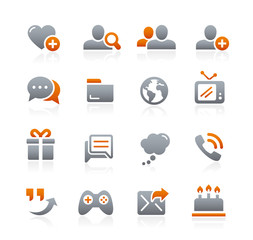 Wall Mural - social communications icons -- graphite series