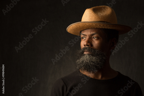 Fotomural Retrato de hombre afroamericano negro