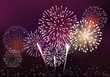 Realistic fireworks background vector